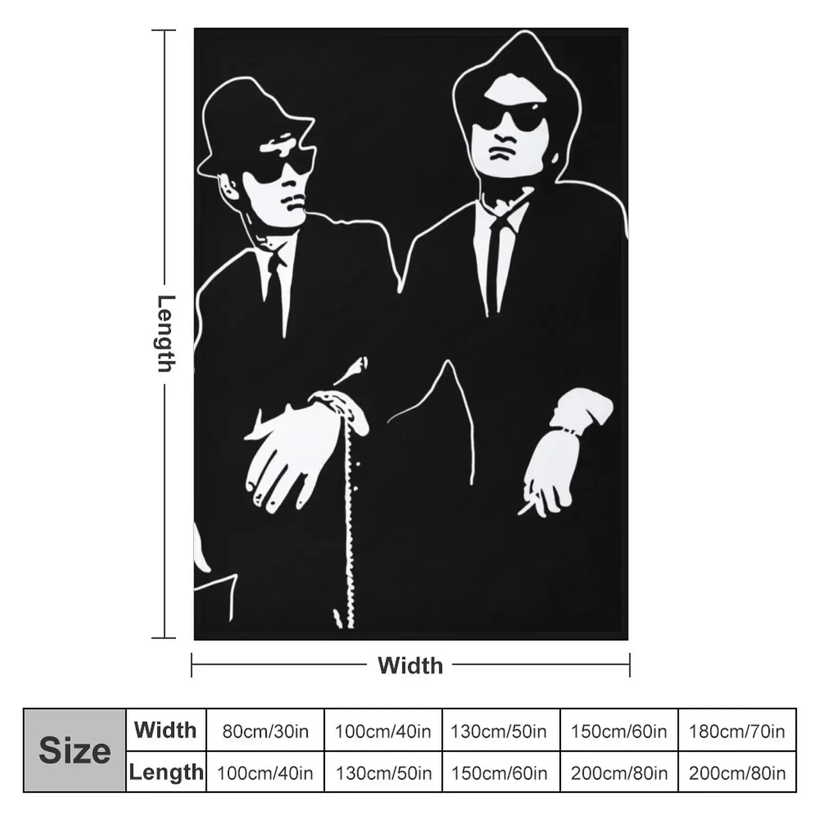 Blues Brothers - Jake & Elwood Throw Blanket couch cozy soft plush fuzzy picnic outdoor blanket