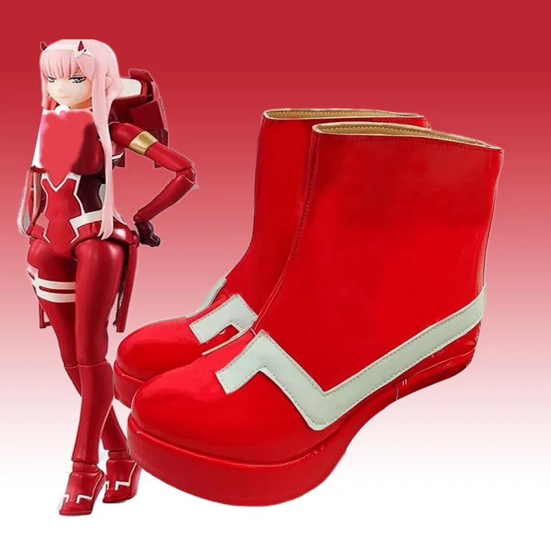 

Anime DARLING in the FRANXX Cosplay Shoes Anime Red Short Boots Cosplay Costume Prop Shoes for Con Halloween Party