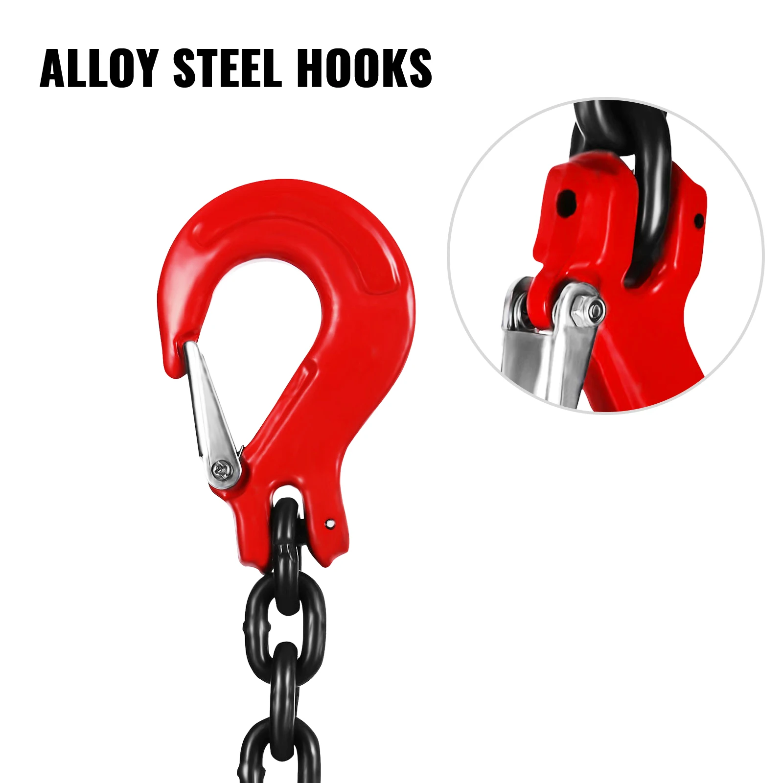 Lifting Chain Sling Lifts 5Tonne 1.5M 3M 4M X 5/16 Inch Heavy Duty With 4 Legs Grade Hooks and Adjuster G80 Alloy Steel