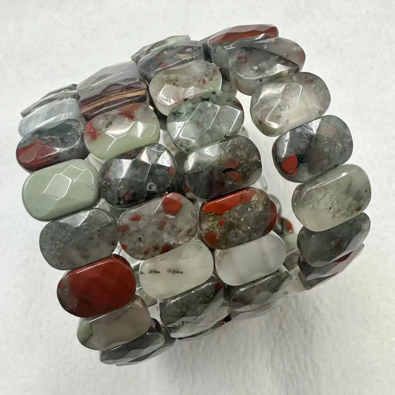 African Bloodstone / Heliotrope Stone Beads Bracelet Natural Gemstone Bangle Diy Jewelry Bangle for Woman for Man Wholesele !