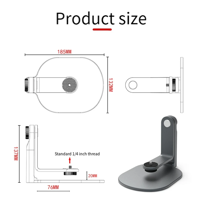 Desktop Projector Stand with 360 Degree Rotateing 1/4In Screw Mount Adjustable for Home and Offices Projector Holder A-ELEC