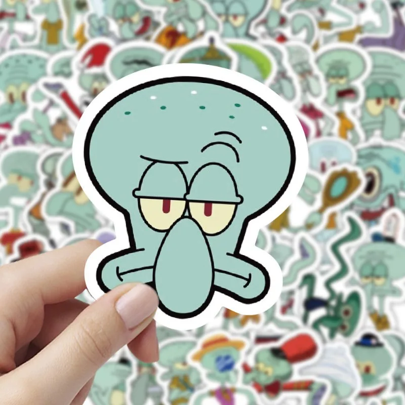 60PCS Cartoon Cute SpongeBob SquarePants Squidward Tentacles Stickers Cell Phone Case Mug Luggage Decorative Stickers Wholesale