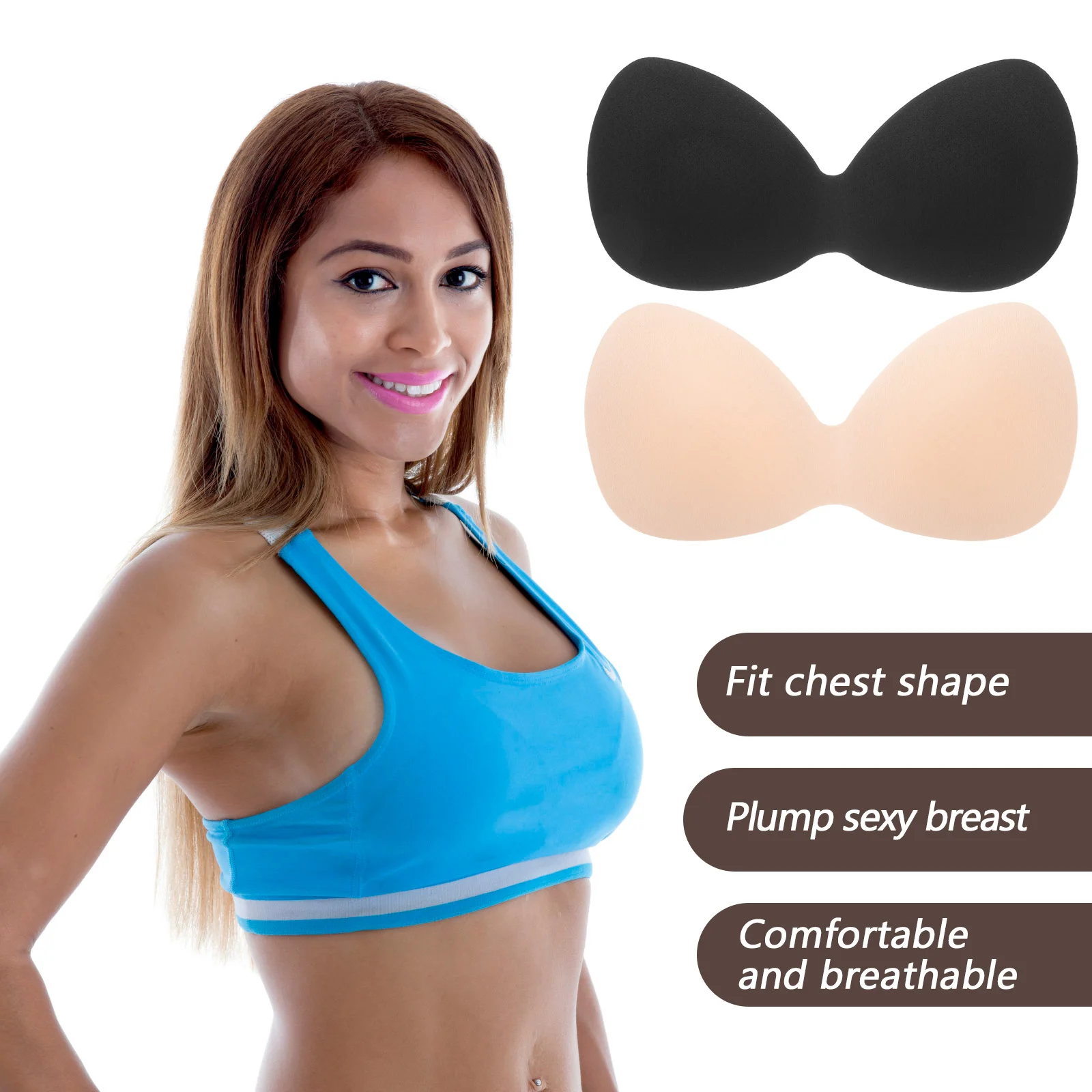 4Pcs One-Piece Bra Pads Inserts Pushup Bra Pads Sports Bra Removable Bra Pads Integrated Bra Pads Sports Bras Insert Pads Sports