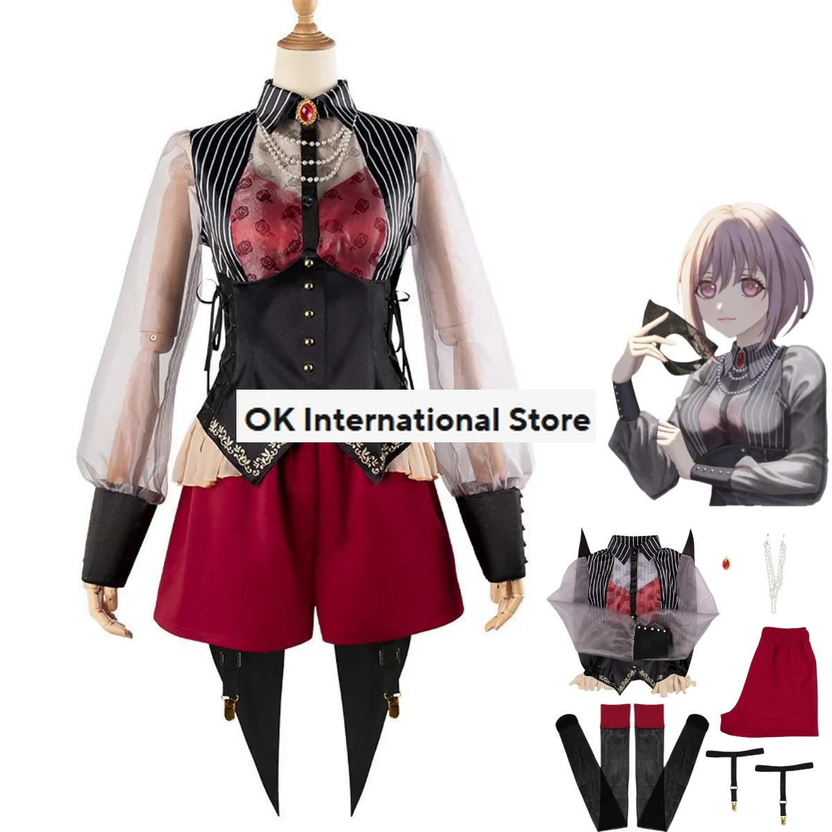 Anime BanG Dream! Nyamu Yutenji Amoris Cosplay Costume Ave Mujica Swallowtail Uniform Evening Dress Woman Sexy Carnival Suit