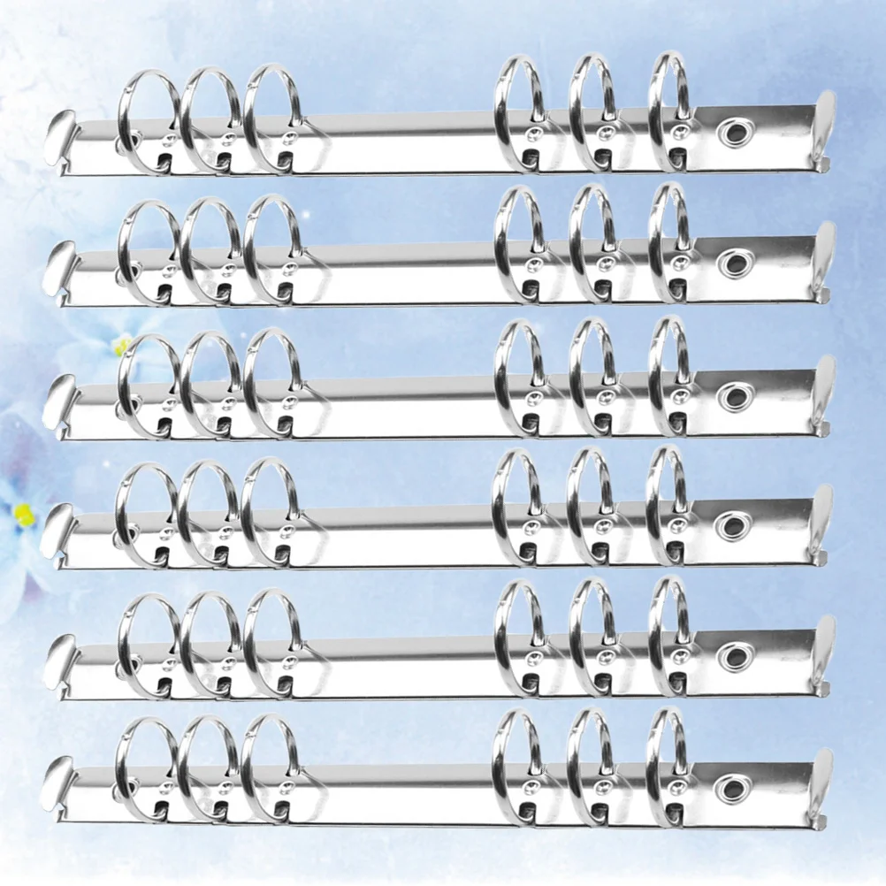 6 шт., легкие зажимы для папок с металлическим кольцом для офиса, школы, бизнеса, серебряная папка для файлов