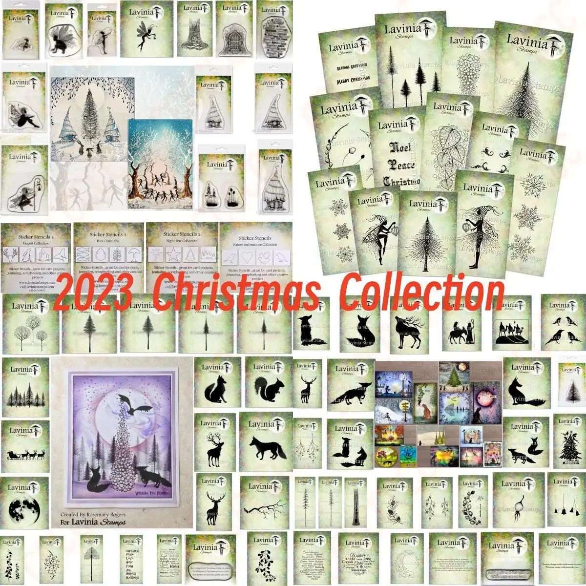 2024 Christmas Tree Animal Collection Clear Stamps Stencil Scrapbook Diary Decoration Embossing Cut Die Template DIY Make Card