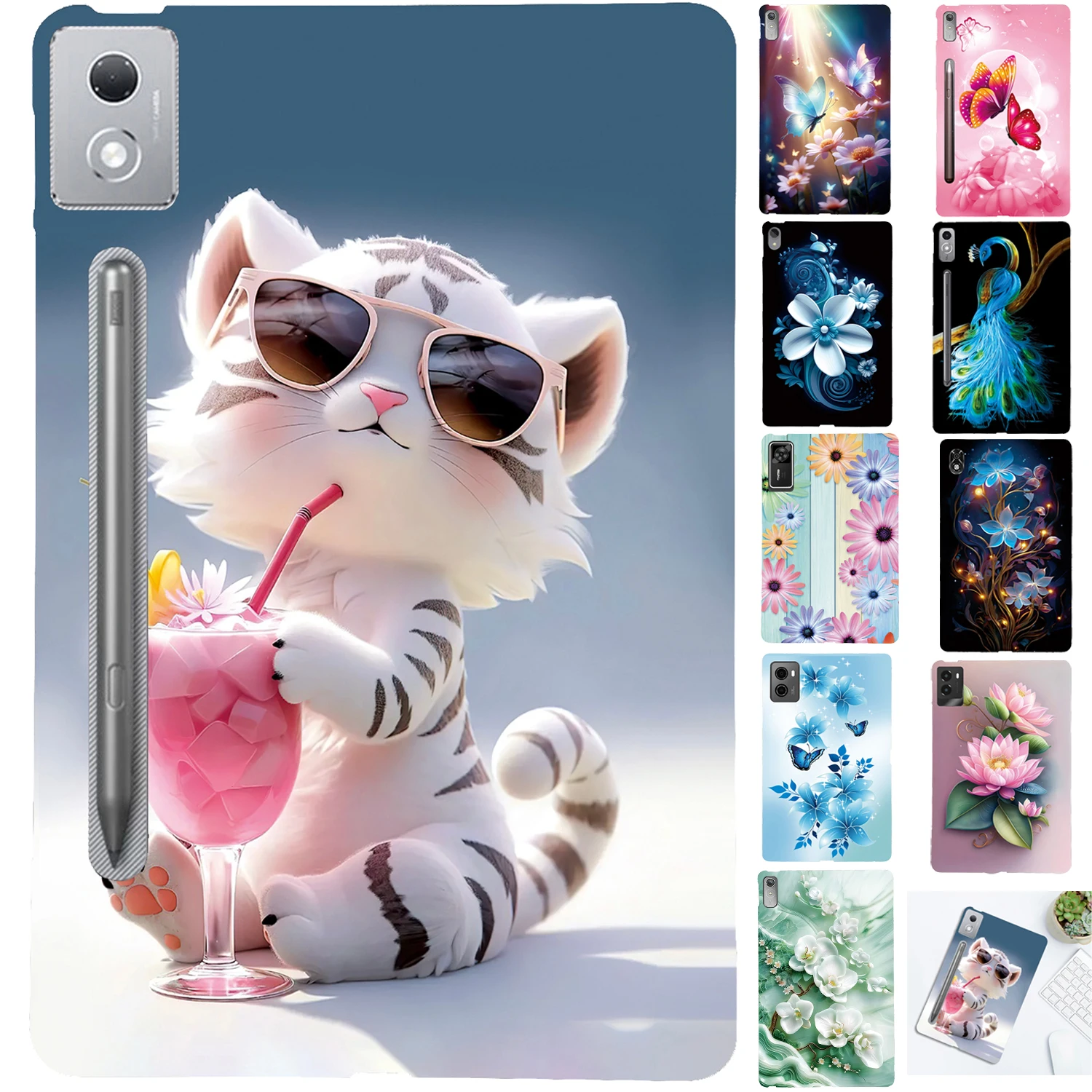 Silicone Tablet Case For Lenovo Idea Tab Pro 12.7 Y700 4th 2025 Case P11 Pro Gen 2 11.2 11.5 P11 J606F TPU Cartoon Pattern Shell