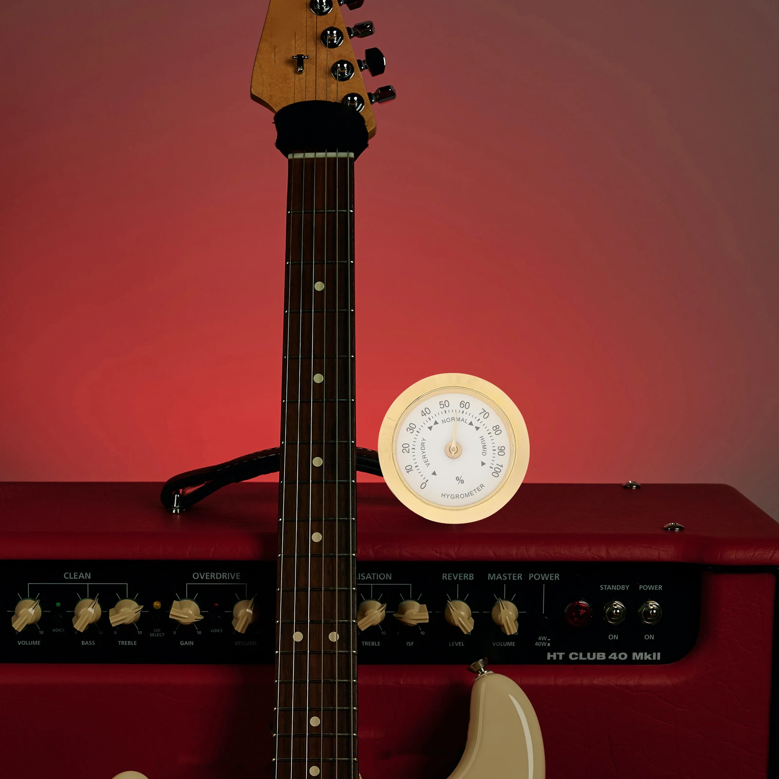 

Round Guitar and Violin Hygrometer Alloy Portable Humidity Meter Instrument Care Gauge Alloy Guitar Meter Violin Hygrometer