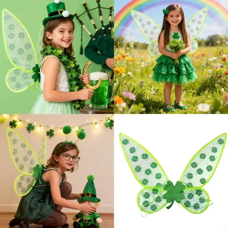 Eye Catching Clovers Wing Costume Accessories for Role Playing Costume Props in Festivals and Outdoor Activities 6XDA