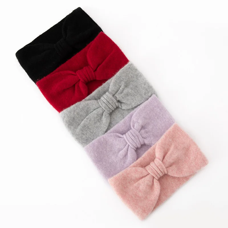 Advanced Butterfly Design With 100% Cashmere Headband Women's Autumn/Winter Headwear Knitted Yarn for Warmth and Hair Accessorie