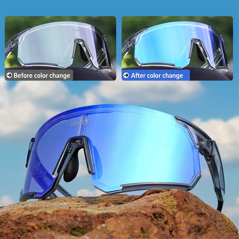 

New Outdoor Photochromic Bicycle Sunglasses for Men and Women, Mountain Bike Glasses, Sports Climbing Goggles, Equipment