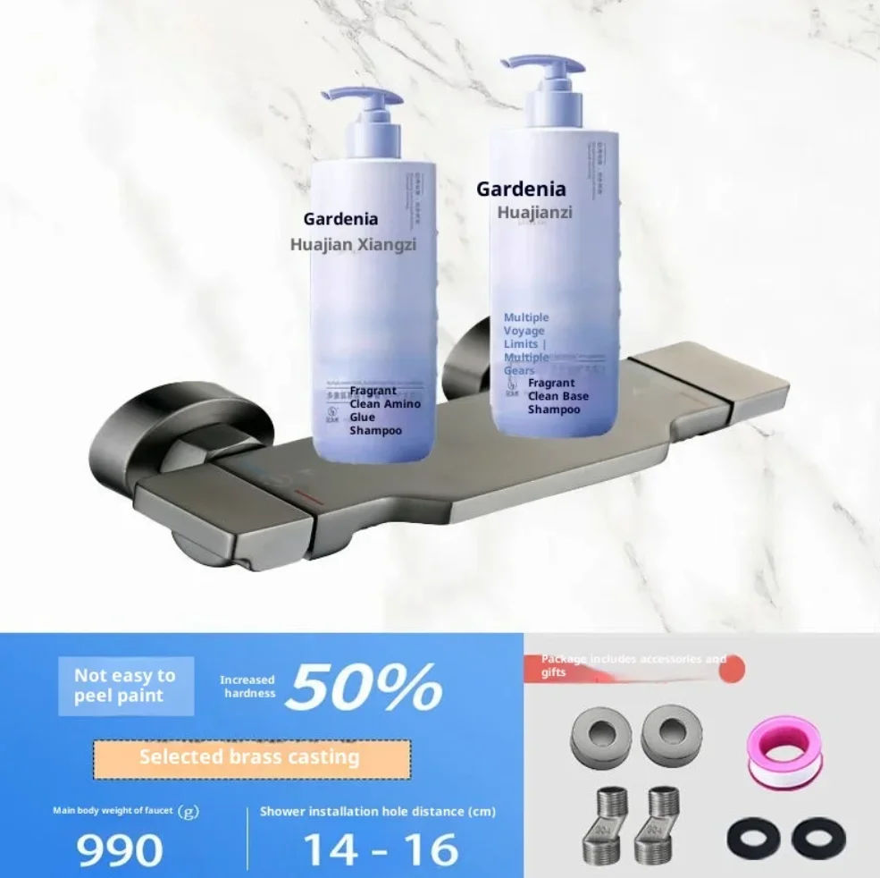 

Solid Brass Triple Handle Tub Shower Faucet - Hot/Cold Mixing Valve with Shower Head Kit, All-Brass Bathroom Fixture