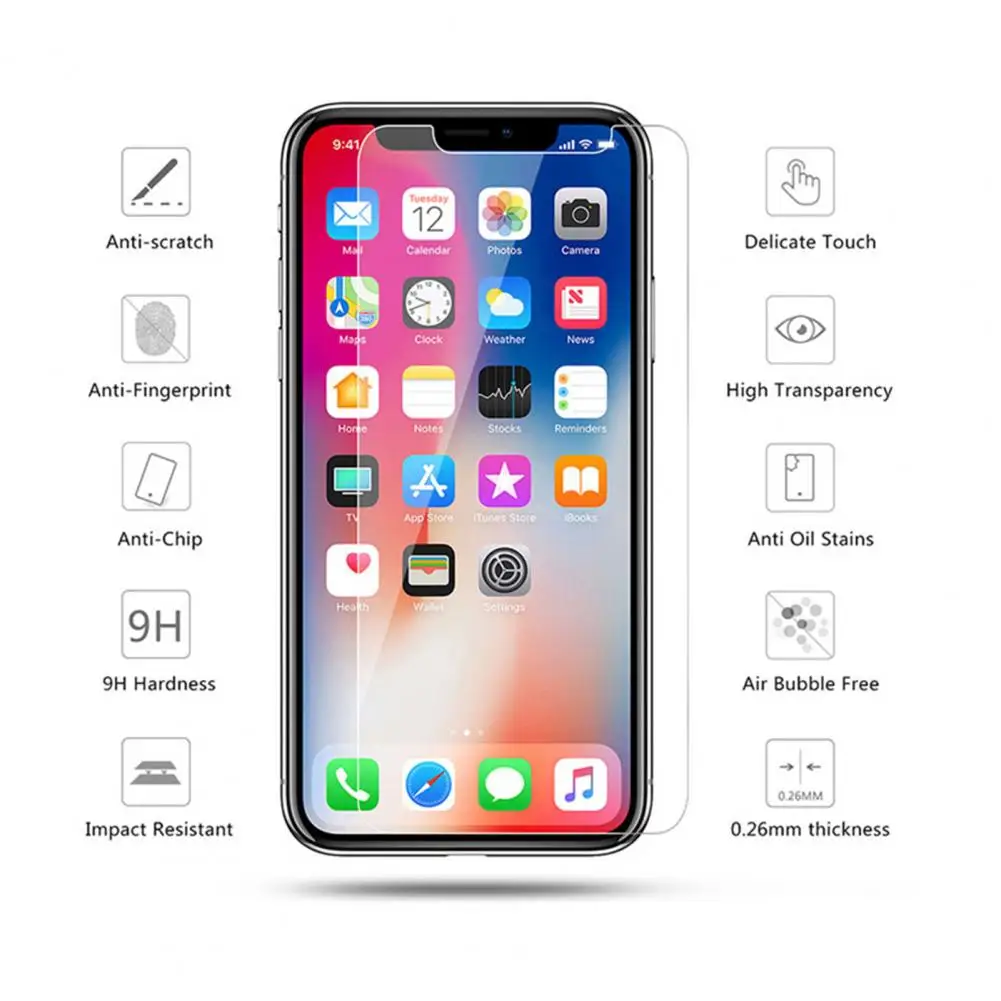 Oilproof Protective Film Tempered Glass for Apple Anti-fingerprint Screen Protector for iphone X Anti-reflective for Apple