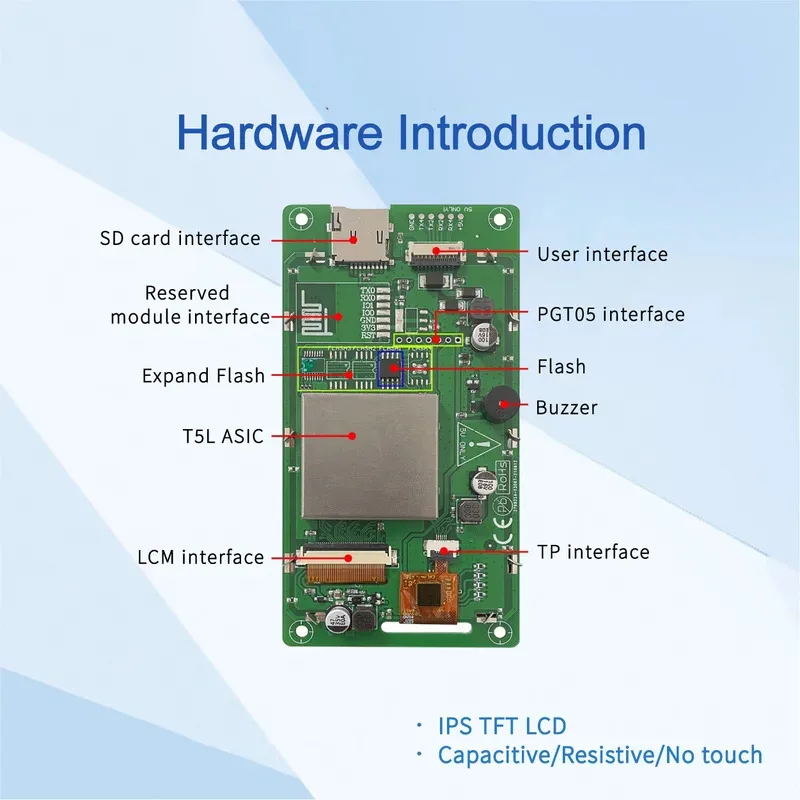 DWIN 4 بوصة 16.7 متر لون ذكي IPS TFT LCD شاشة تعمل باللمس 480x800 بكسل دقة زاوية عرض واسعة DMG80480C040_03W