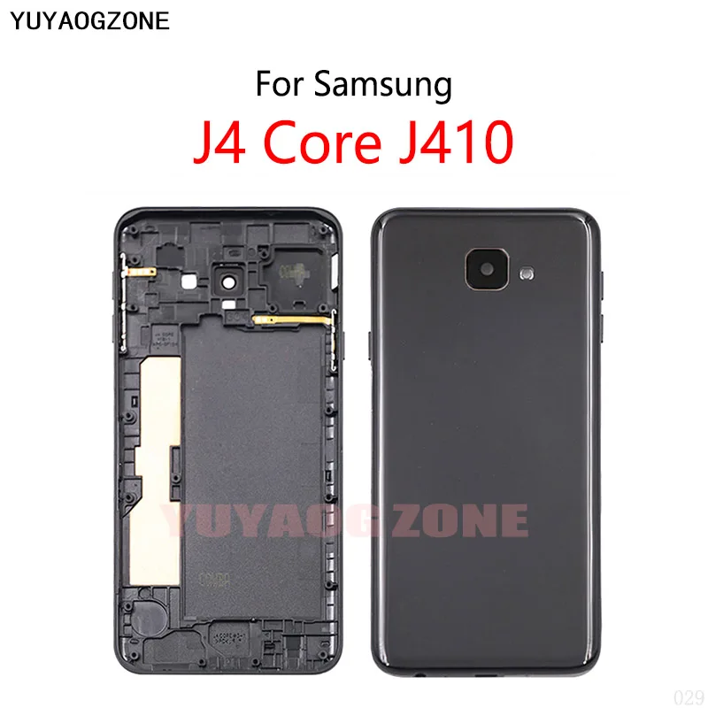 Battery Back Cover For Samsung Galaxy J4 Core J410 J410F SM-J410F Housing Battery Cover Rear Case Panel With Frame