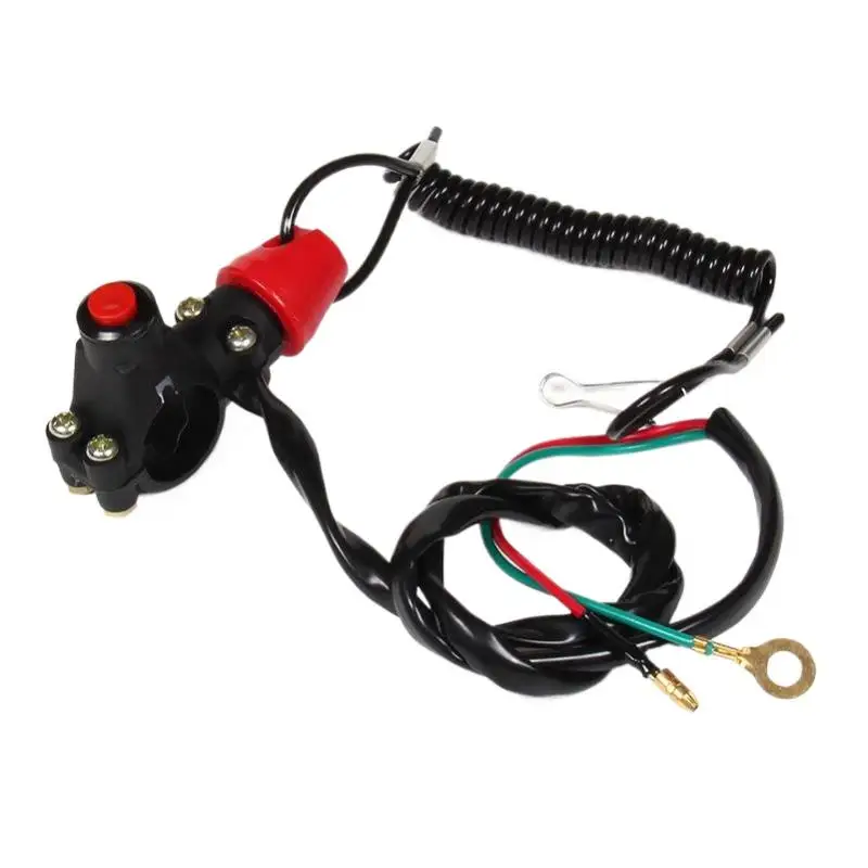 Quick Release 2 Wire Handlebar Tether Kill Switch Waterproof Safety Cut Off Switch Fit 49cc Dirt Pit Bike ATV Go Kart