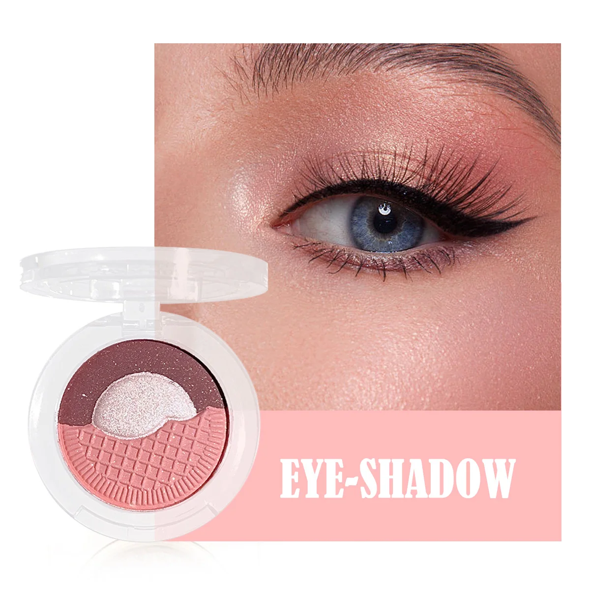 Fard à paupières monochrome à reflets nus - Highlight Shadow Trio, Palette de fards à paupières Cookie, fard à paupières et fard à joues