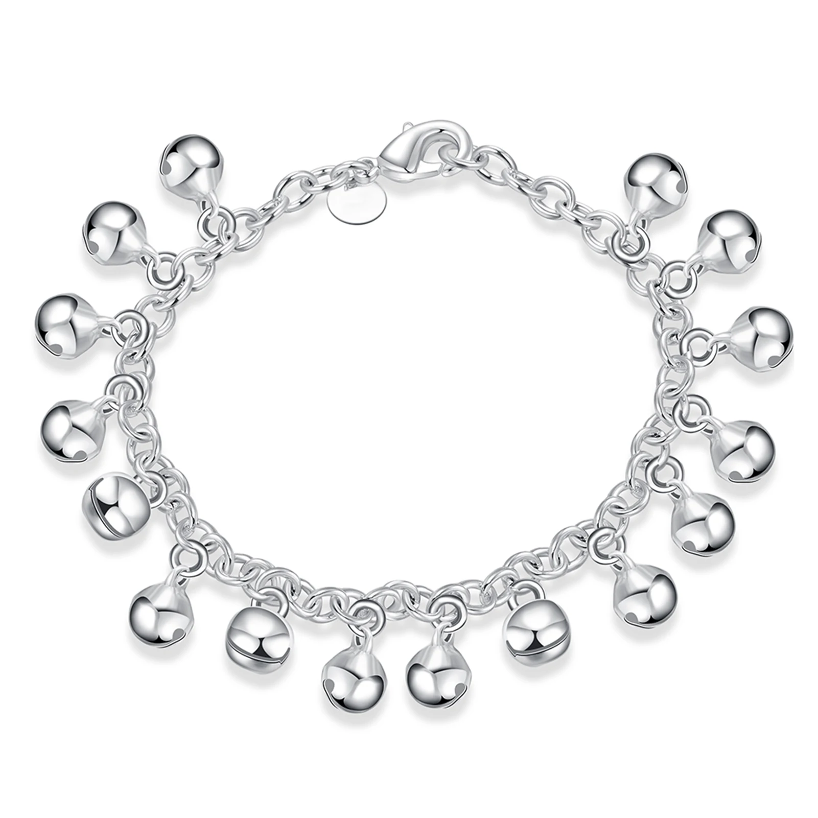 925 Silver Good Lucky Beaded Ball Cuff Bracelets Women Women's Interlocking Small