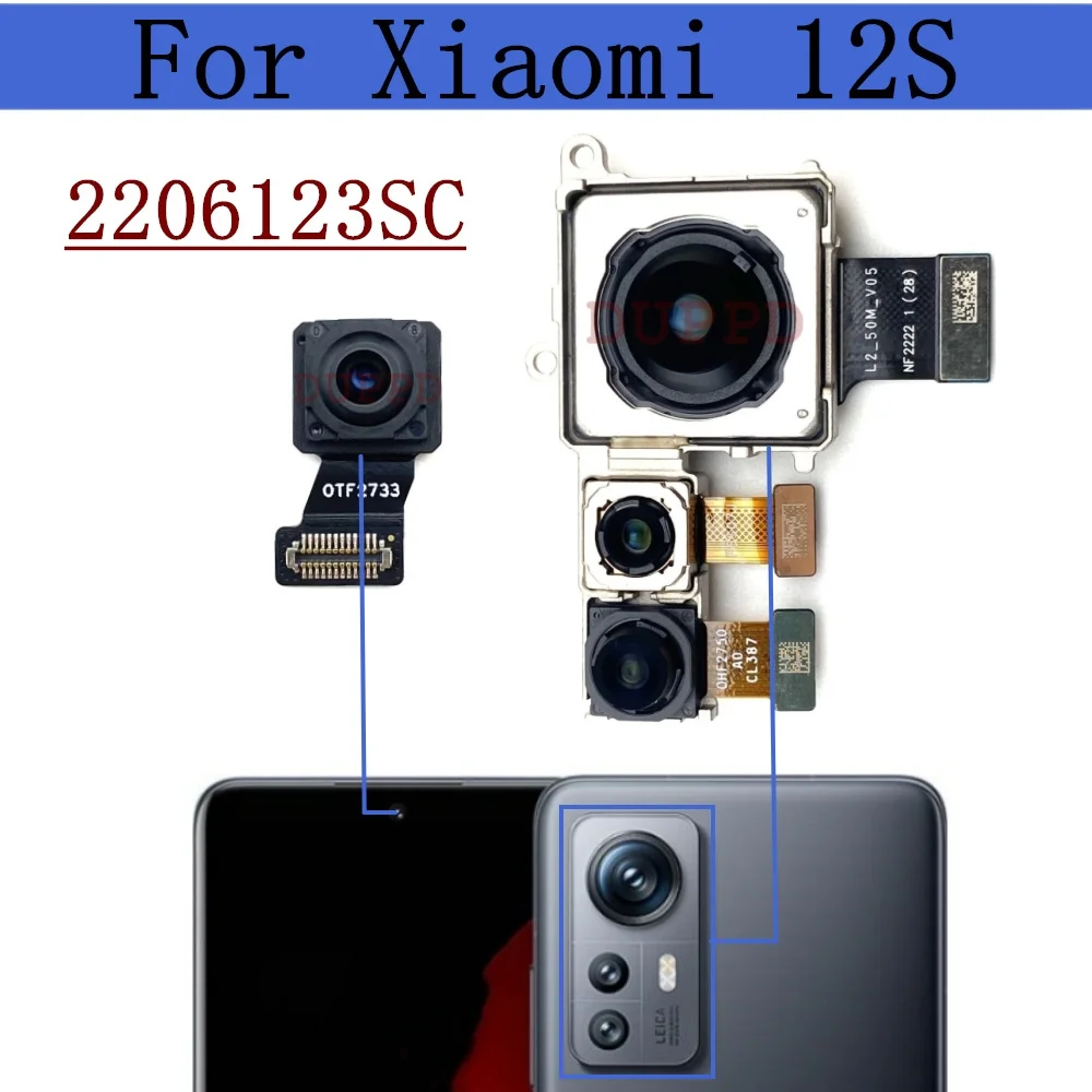 

Задняя фронтальная камера для Xiaomi Mi 12S Mi12S 2206123SC селфи фронтальная задняя широкая макро задняя камера модуль гибкие детали