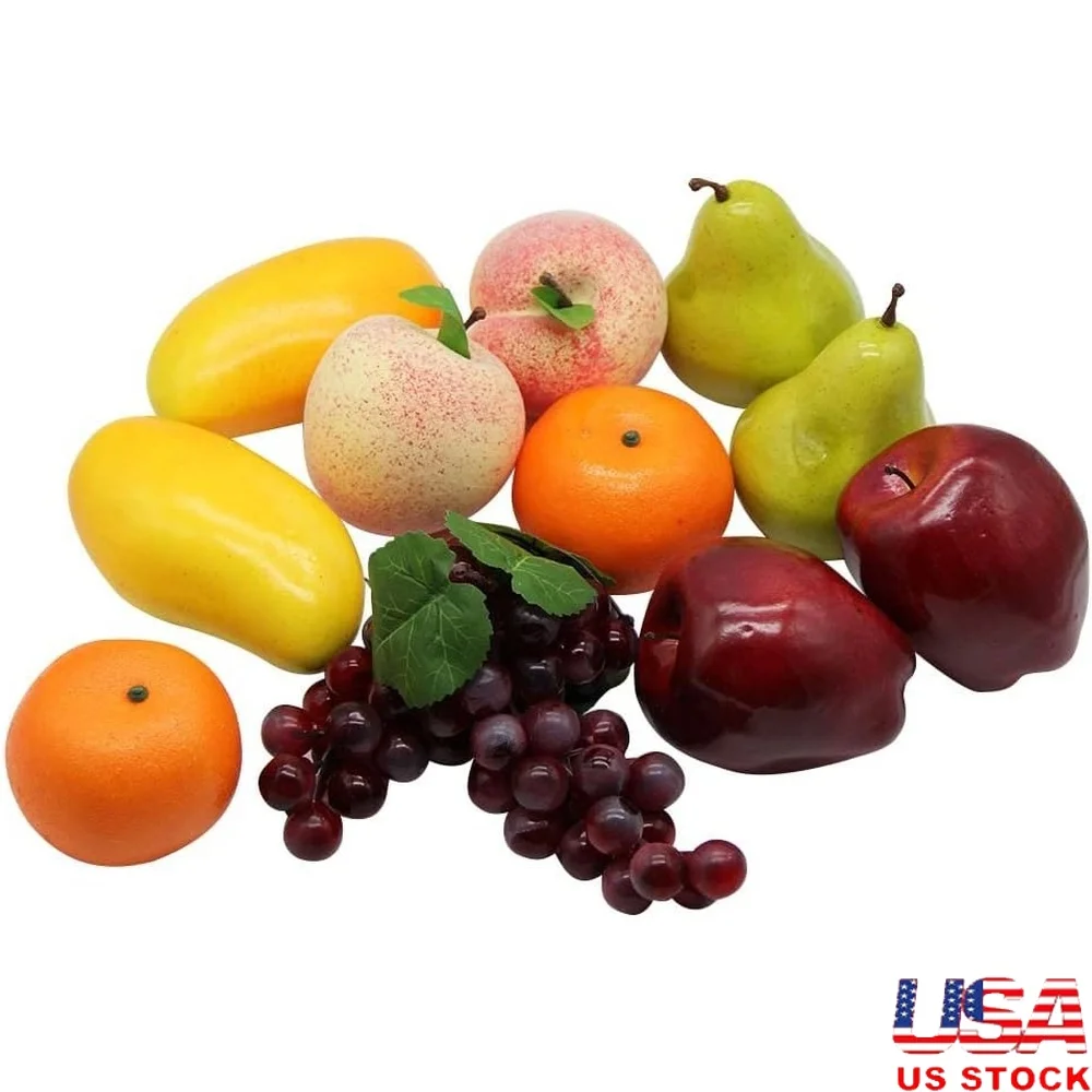 

Lifelike Artificial Fruit Decor Set of 12 Realistic Fake Fruits Kitchen Living Room Party Celebration Decoration