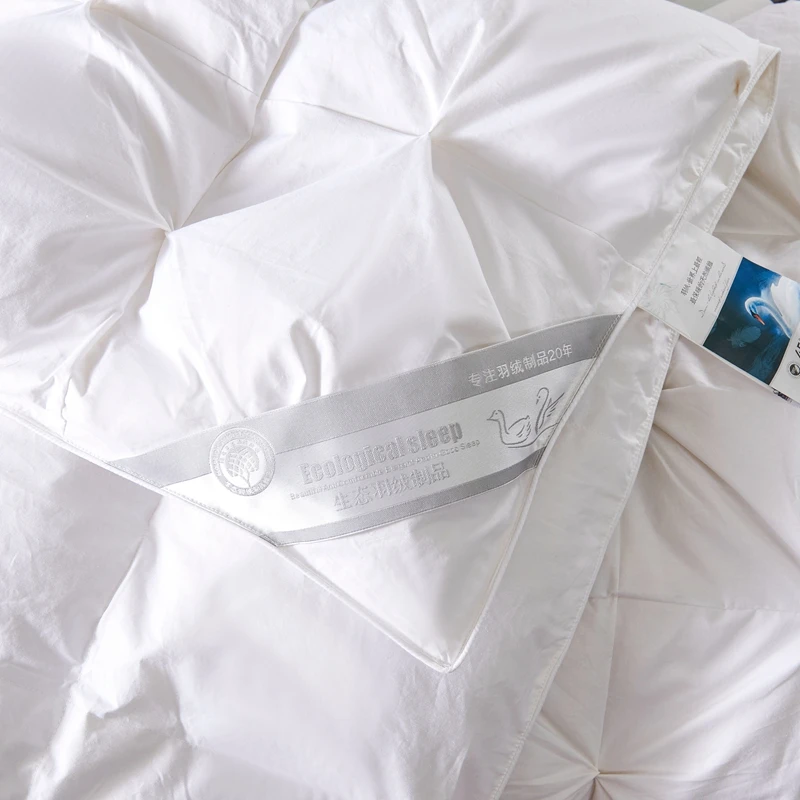 Shanhao Cotton Duck Down+Fiber Blended Down Quilt Bed Comfortable Queen Feather Blended Quilt Winter Warm Double Bed Quilt