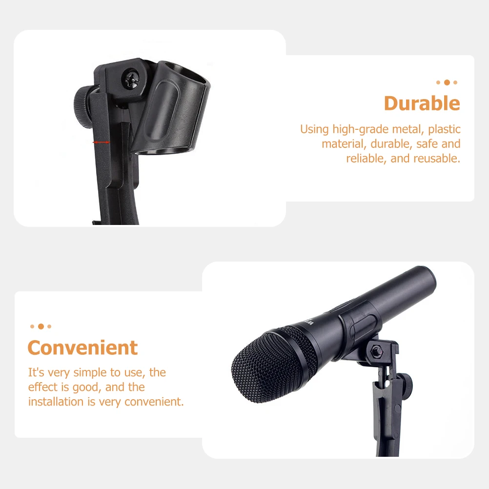 

2 Pcs Microphone Clip Bracket Drum Mount Clamp Tool Clips Adjustable Holder Clamps Black