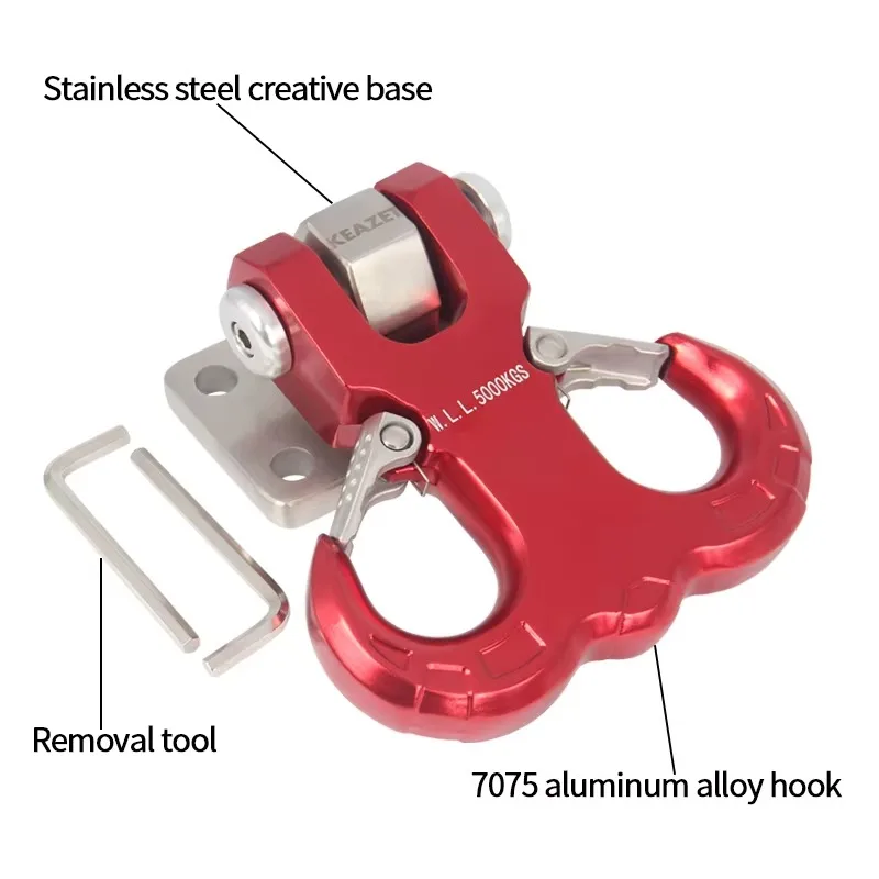 Picture 5: Euro Style Stainless Rescue Tow Hook, Base Ring With Tow Ball Max 12000LBS Camper Trailer Hardware