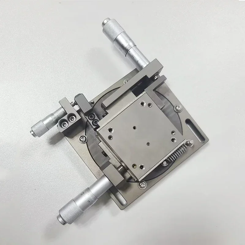 NF Micrometer Manual Adjustable Cross Rotary Slide Table XYR Three-dimensional Table Three-axis Laboratory Measuring Instruments