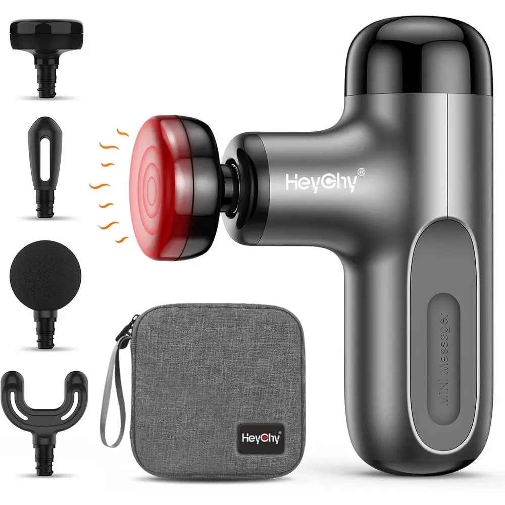 

Heat-Enhanced Deep Tissue Massager, Compact Percussion Muscle Relaxer for Athletes and Everyday Use