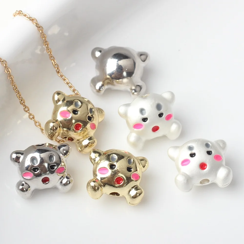 10 Pieces/bag Simple Alloy Drip Oil Kitten Loose Bead Pendant DIY Bracelet Necklace Earrings And Accessories