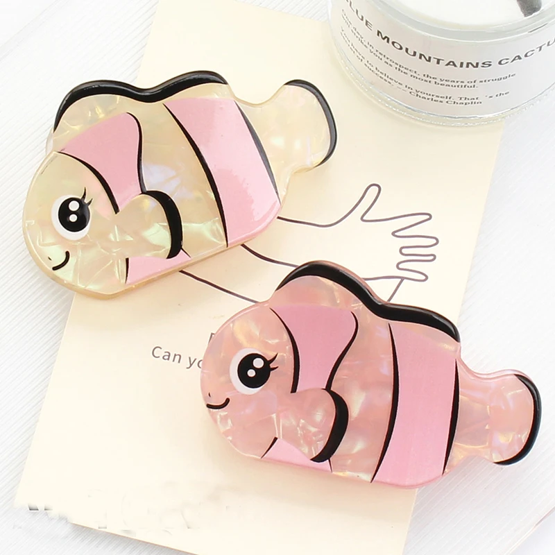 New 8CM Imitation Acetic Acid Dazzling Hair Accessories Simple Fashion Back Hair Clip Headwear Gift Woman