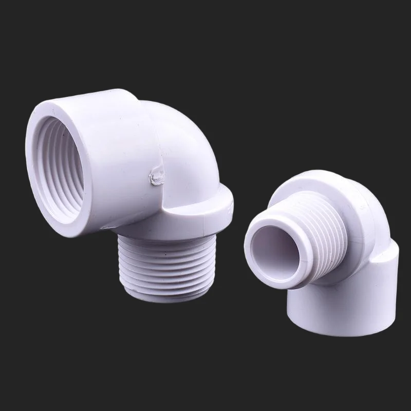 PVC 90° Elbow Connector Female-Male Thread for Aquarium Fish Tank 1/2'' 3/4'' 1'' Garden Irrigation Adapter 1/3/5 Pcs