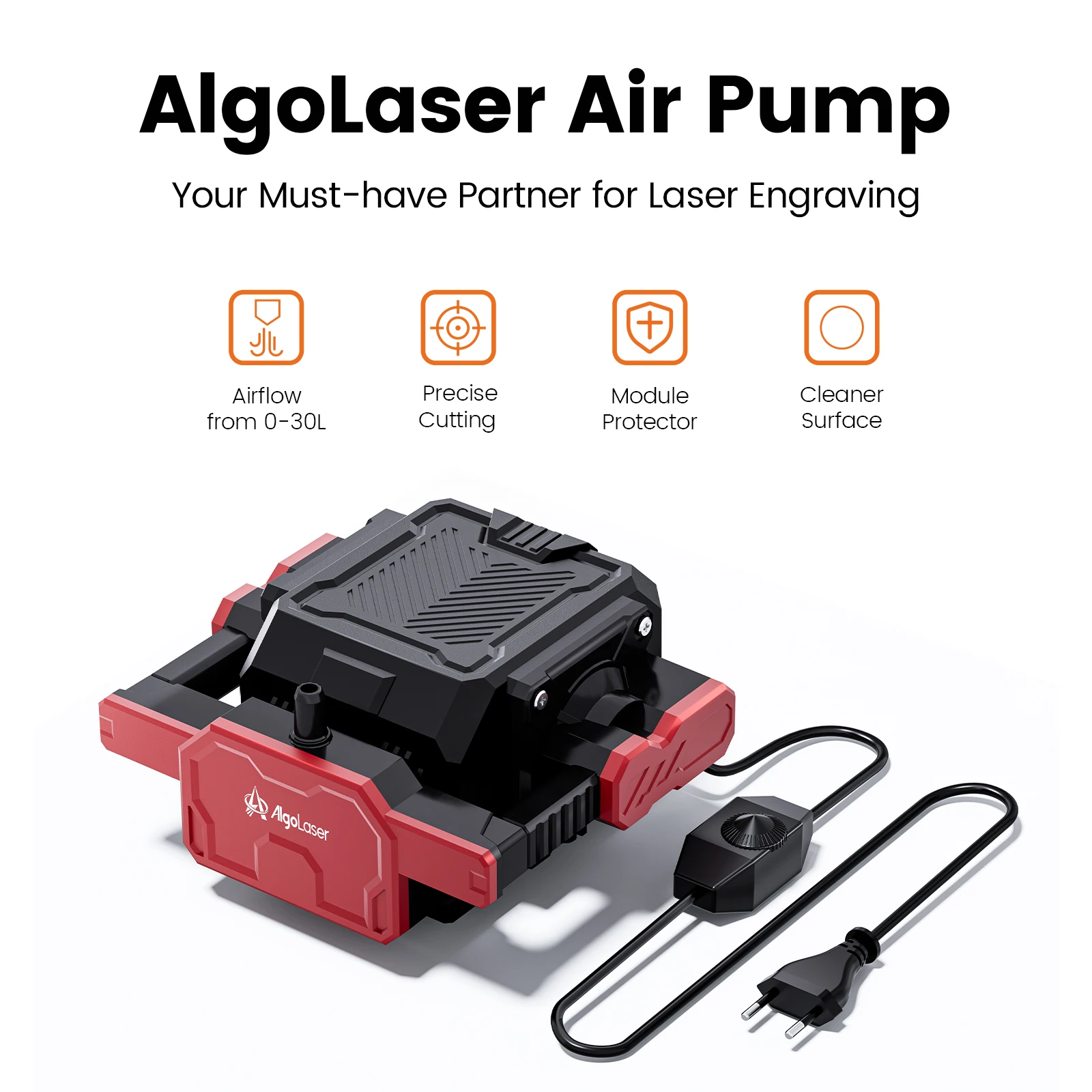 AlgoLaser Air Pump 0‑30L Adjustable Air Assist Pump for Laser Engraver Cutting Machine Module Protection Clean Cutting Surface For Alpha MK2 Delta DIY KIT Series Laser Engraving Accessories