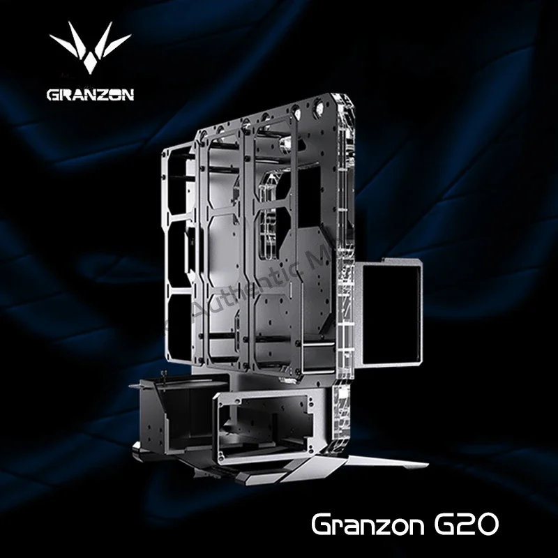 

Granzon G20 Open Frame Panoramic Viewing Waterway Board Chassis Supports E-ATX, With Acrylic Distro Plate Water-Cooled Case