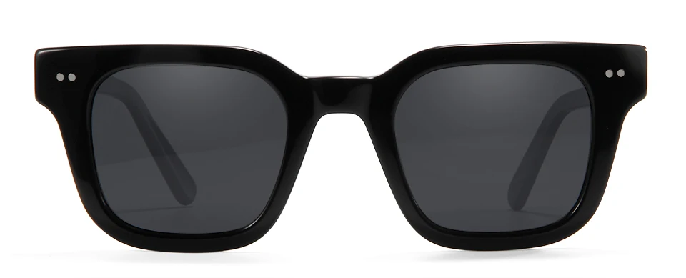 Chim 004 Designer-Sonnenbrille aus schwarzem Acetat, große polarisierte quadratische Fassung für Damen und Herren, flache UV400-Schutzgläser – Detail 19