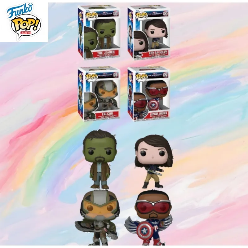 

In Stock FUNKO POP Original Co Branded Marvel Captain America 4 Falcon Wilson Articulated Models for Collection Holiday Gifts