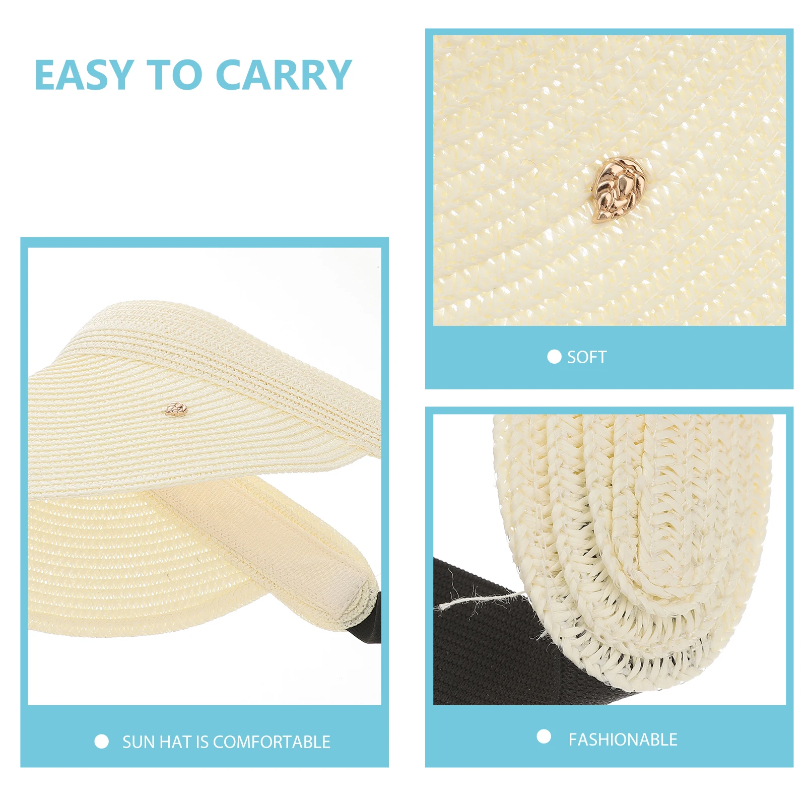 

1pc Summer Beach Hat Women Straw Weaving Visor Sunscreen Ladies Hats Daily Travel Beach Cap Gorras De Mujer Sombrero