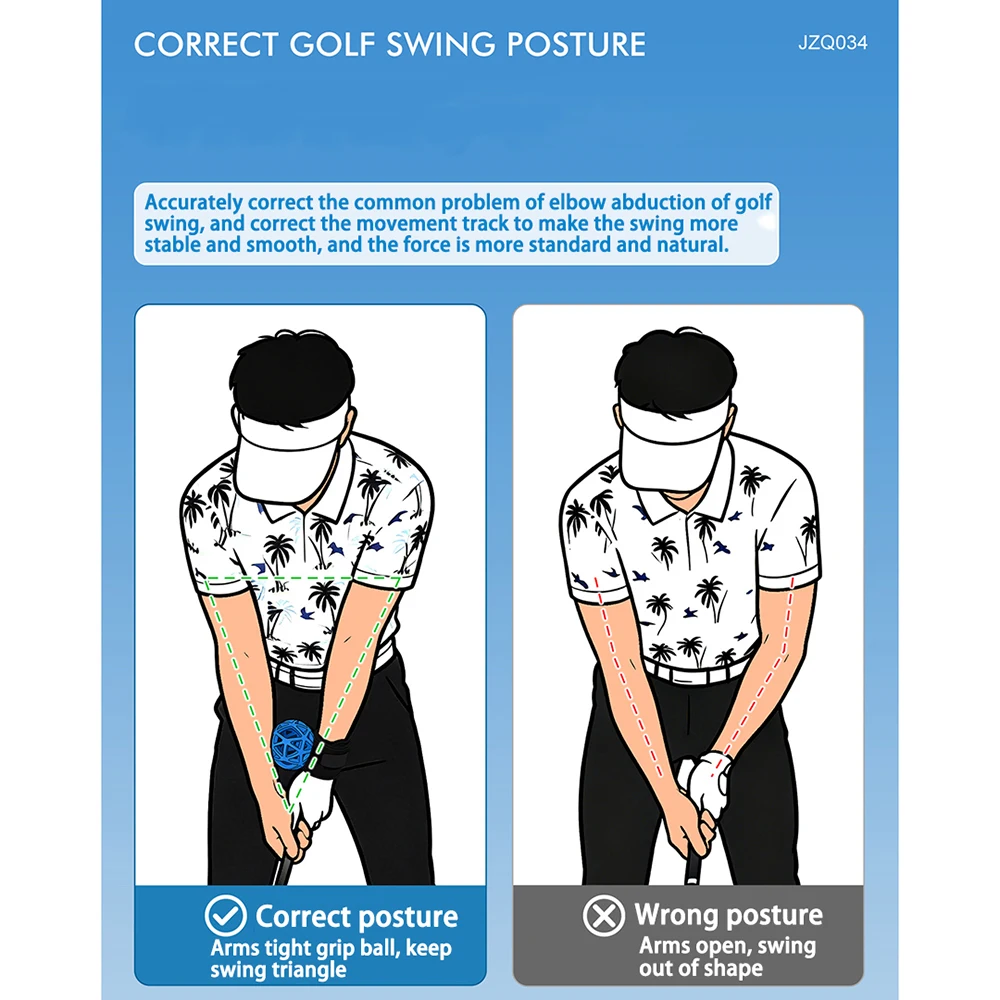 PGM Tragbarer Golf-Schwungtrainer, Golf-Schwunghaltungskorrektor, Trainingshilfe, Bälle, verstellbare Handgelenksmanschette, Golf-Trainingsball – Detail 9