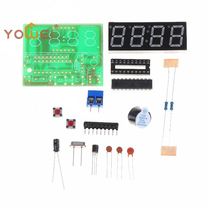 Latest DIY 4 Digit Digital Electronic Clock Kit LED Time Display Module Electronic Learning Kit For Soldering Practice Teaching