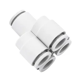 4 6 8 1012mm OD Tube PRG  Five Ways White Pneumatic Air Fitting Quick Release Push in Connector Variable Diameter