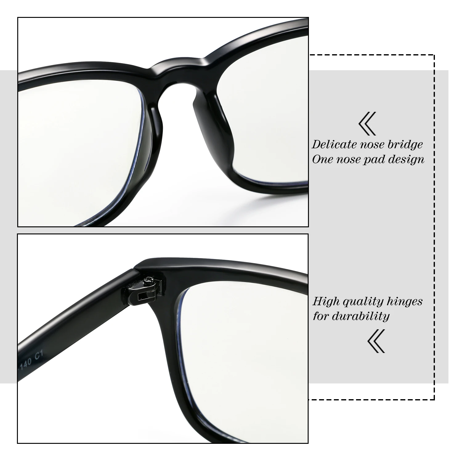 Blue Light Blocking Computer Gaming Glasses Vintage Oversized Square Frame Classic Lens Anti Ray Eyeglasses for Women and Men