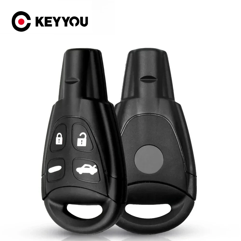 KEYYOU For Saab 9-3 Sport Sedan Convertible Sport Combi Wagon 2003-2007 Keyless Entry 4 Buttons Smart Key Shell Case With Blade