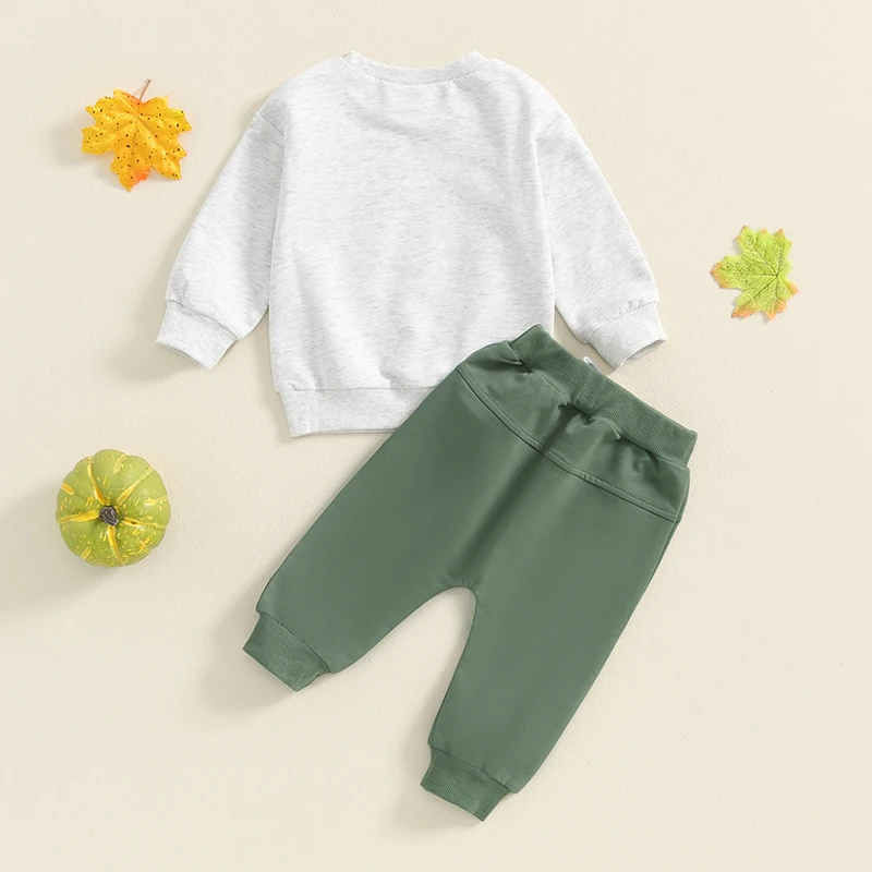 Tenues d'Halloween pour Bébé Garçon, Sweat-Shirt à Imprimé de Citrouille, Ensemble Pantalon en Y, Vêtements