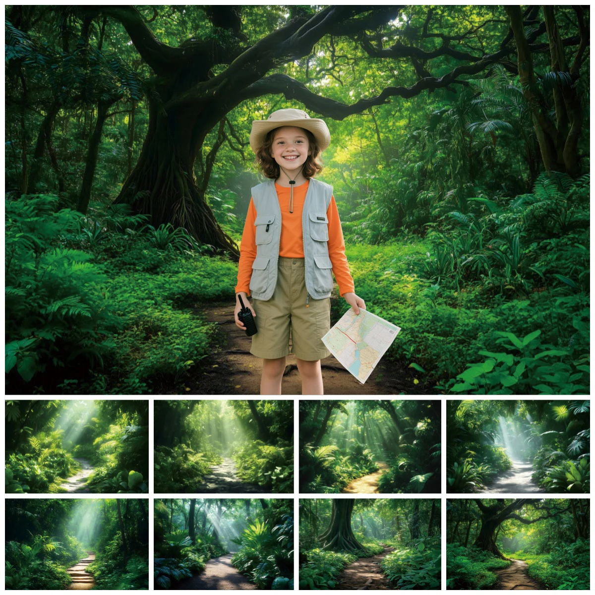 Outdoor Adventure Background - Fondo de aventura de selva Tropical,