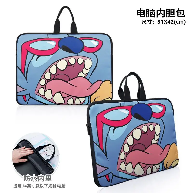 Disney Lilo & Stitch Kawaii Cartoon Stitch Printed Computer Bag Dirt Tolerance Portable Waterproof Computer Inner Bag Charm Gift