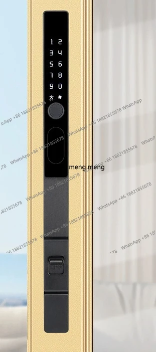 

Translation door fingerprint lock Aluminum alloy door and window fingerprint smart lock Balcony broken bridge lock
