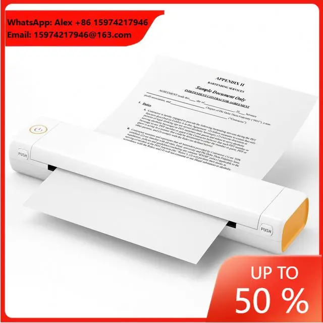 Phomemo M08F Portable Printer 203dpi Wireless BT Thermal A4 Printer For Phone Computer