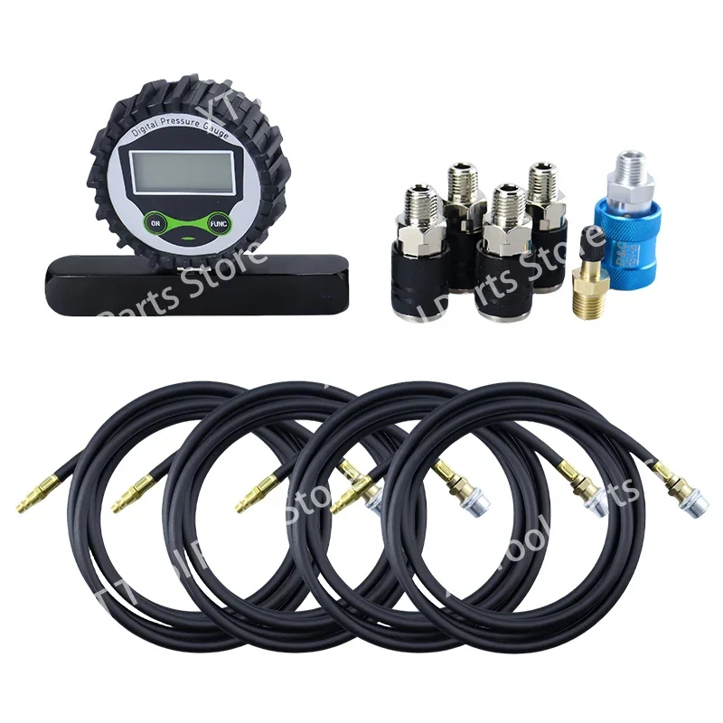 Air manifolds with digital gauge 6 way air hose tire inflation deflation kits