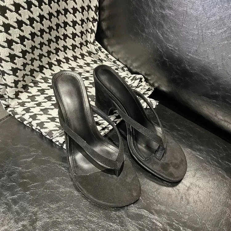 

Модные брендовые тапочки на высоком каблуке, женские шлепанцы без шнуровки, сандалии с узкой лентой, повседневные женские тапочки, большие размеры Sandalias De Mujer