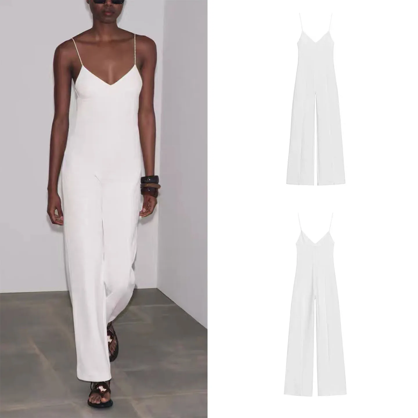 

Comfortable Long One-Piece Suit 2025 Autumn New Sle Women's Faion Personalized High Waist Wide Leg Pants Commute Polyeste...